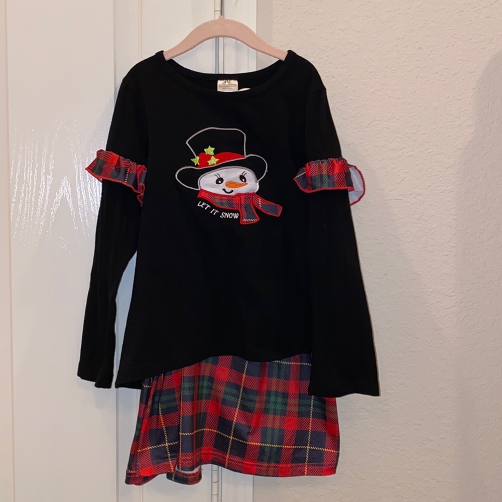 Christmas matching plaid skirt/top- *worn once *  like new
